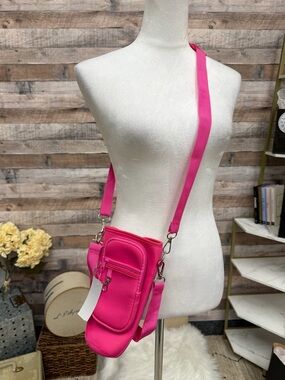 Pink Water Bottle Holder Crossbody Bag OS